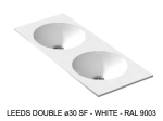 Plan vasque double lavabo circulaire ⦰ 30 cm sur mesure Largeur 100 à 201 x P 40 à 51 cm Finition lisse 10 couleurs au choix, Anti bactérien Résine Akrytan® Livraison Offerte.